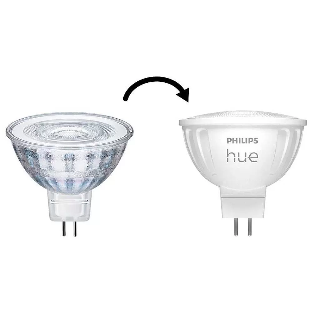 Luminaires Philips Philips Hue Lot De 2 Led Gu5.3 6,3 Watt 2000-6500 Kelvin 400 Lumen