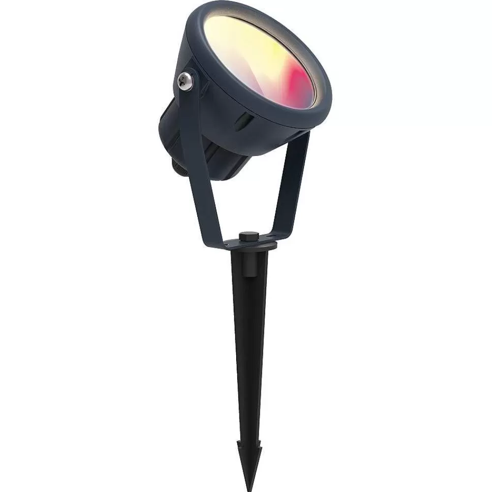 Luminaires Lutec Pique De Terre Lutec Mini Leto Led Anthracite, 1 Lumiere, Changeur De Couleurs