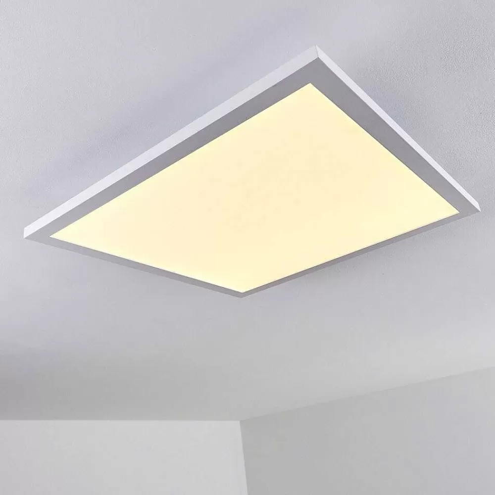 hofstein Plafonnier Bankura Led Blanc, 1 Lumiere, Telecommandes, Changeur De Couleurs