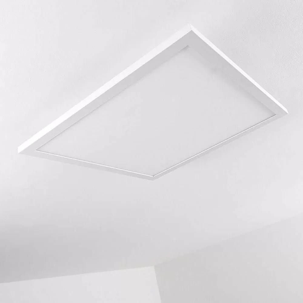 hofstein Plafonnier Bankura Led Blanc, 1 Lumiere, Telecommandes, Changeur De Couleurs