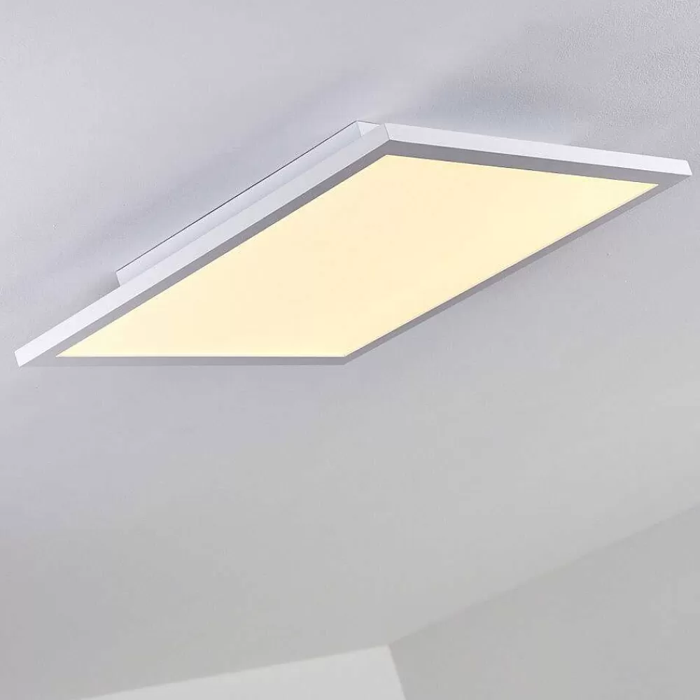 hofstein Plafonnier Bankura Led Blanc, 1 Lumiere, Telecommandes, Changeur De Couleurs