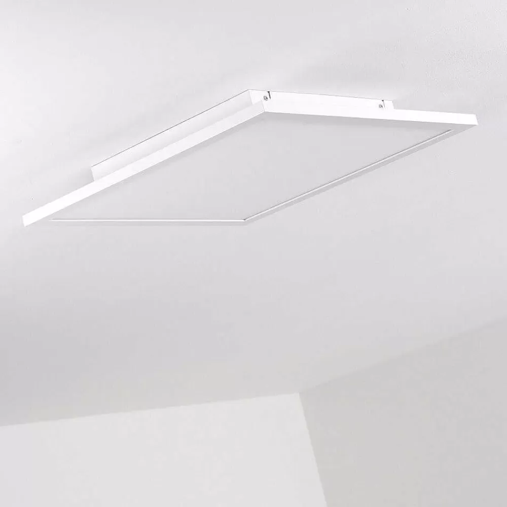 hofstein Plafonnier Bankura Led Blanc, 1 Lumiere, Telecommandes, Changeur De Couleurs