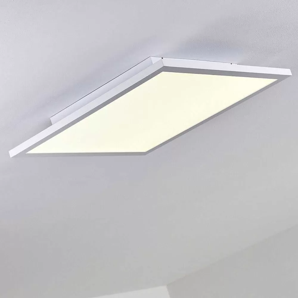hofstein Plafonnier Bankura Led Blanc, 1 Lumiere, Telecommandes, Changeur De Couleurs