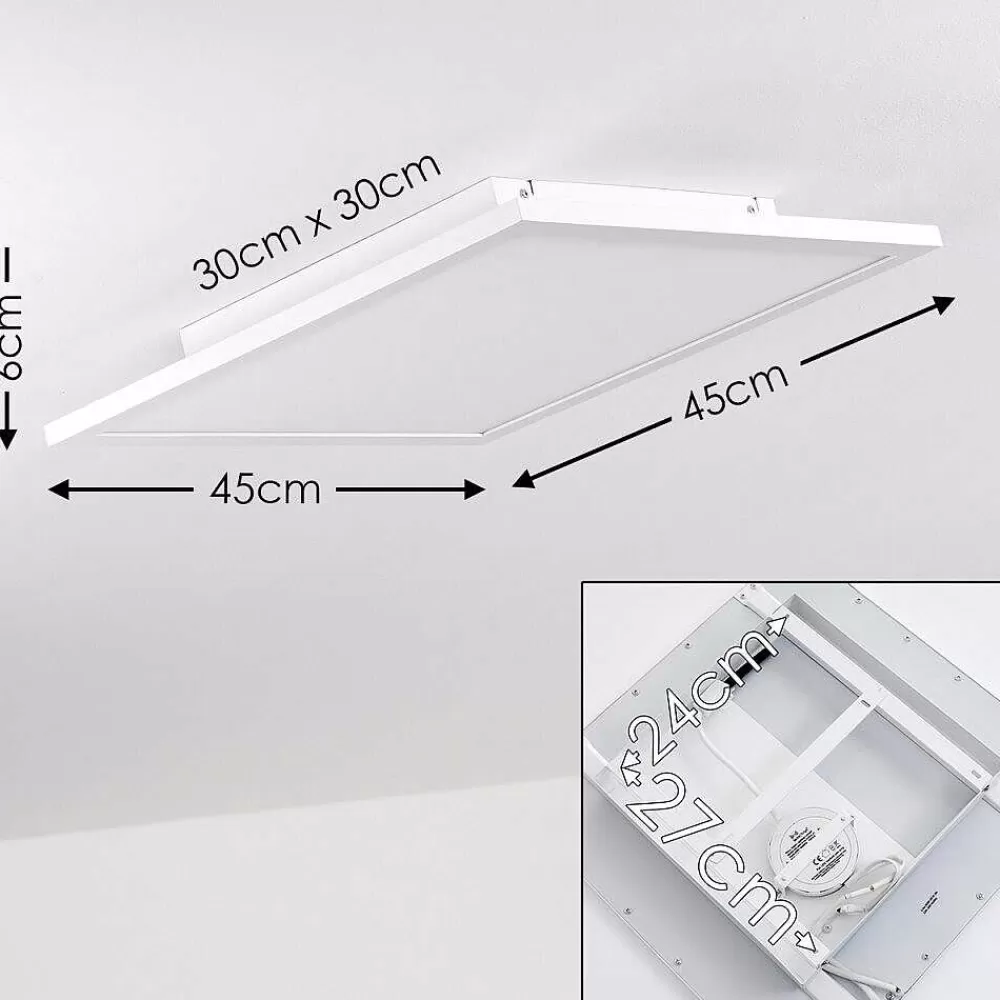 hofstein Plafonnier Bankura Led Blanc, 1 Lumiere, Telecommandes, Changeur De Couleurs