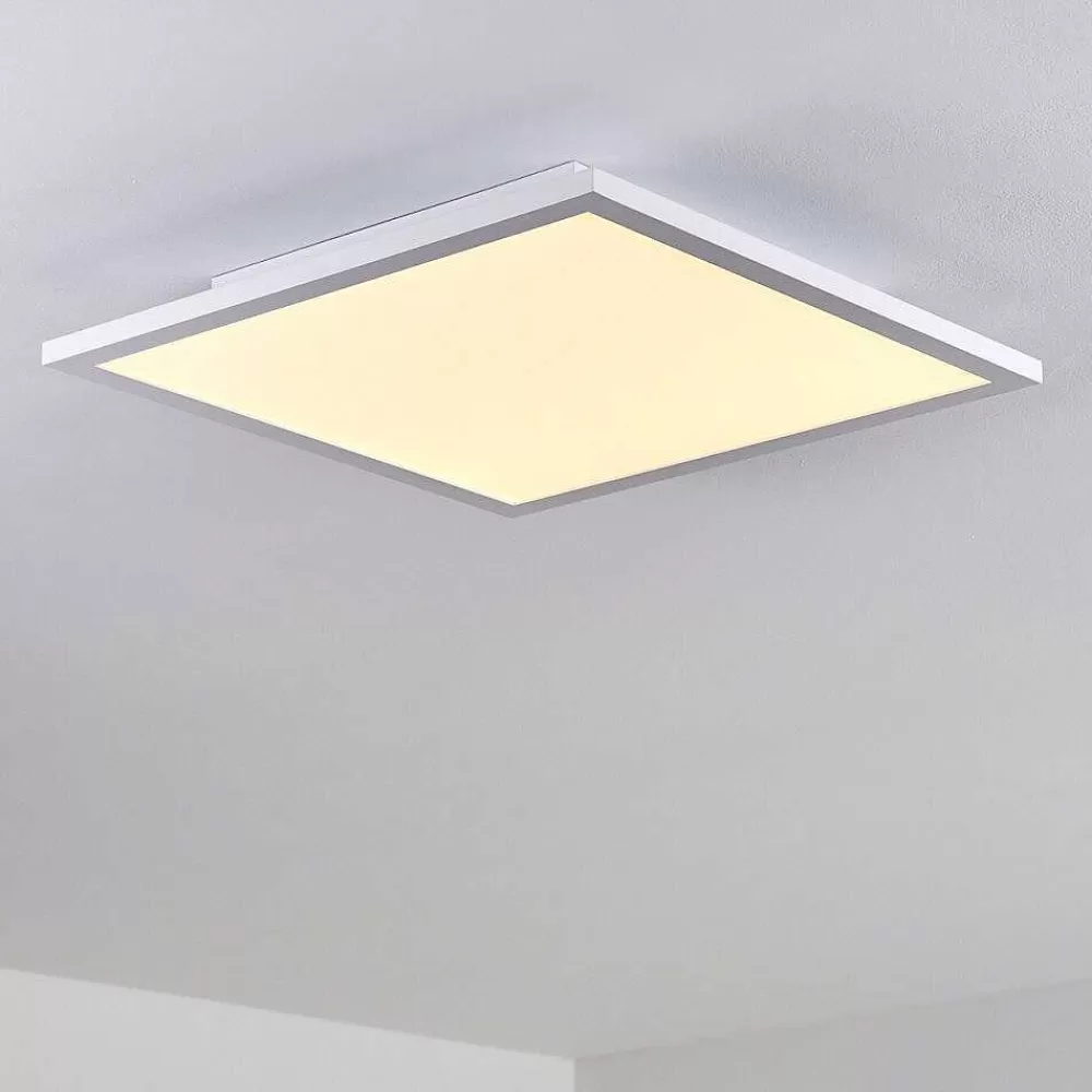 hofstein Plafonnier Bankura Led Blanc, 1 Lumiere, Telecommandes, Changeur De Couleurs