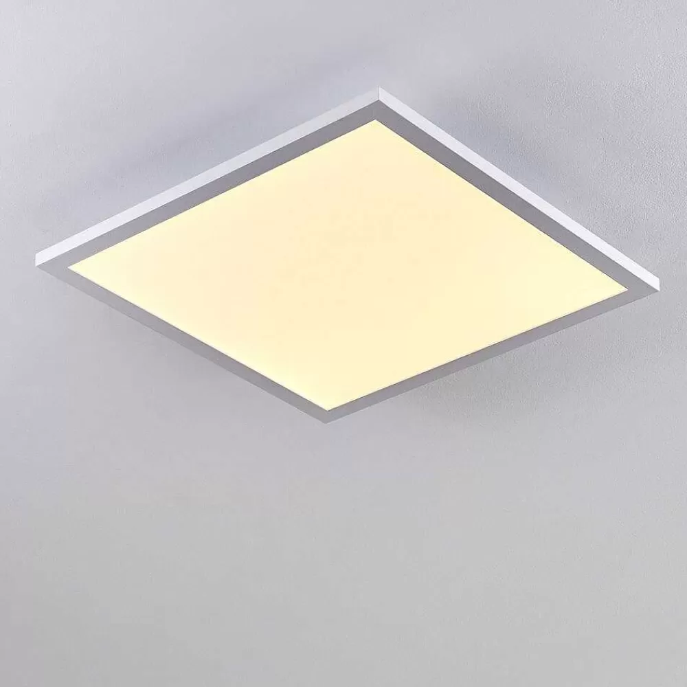 hofstein Plafonnier Bankura Led Blanc, 1 Lumiere, Telecommandes, Changeur De Couleurs