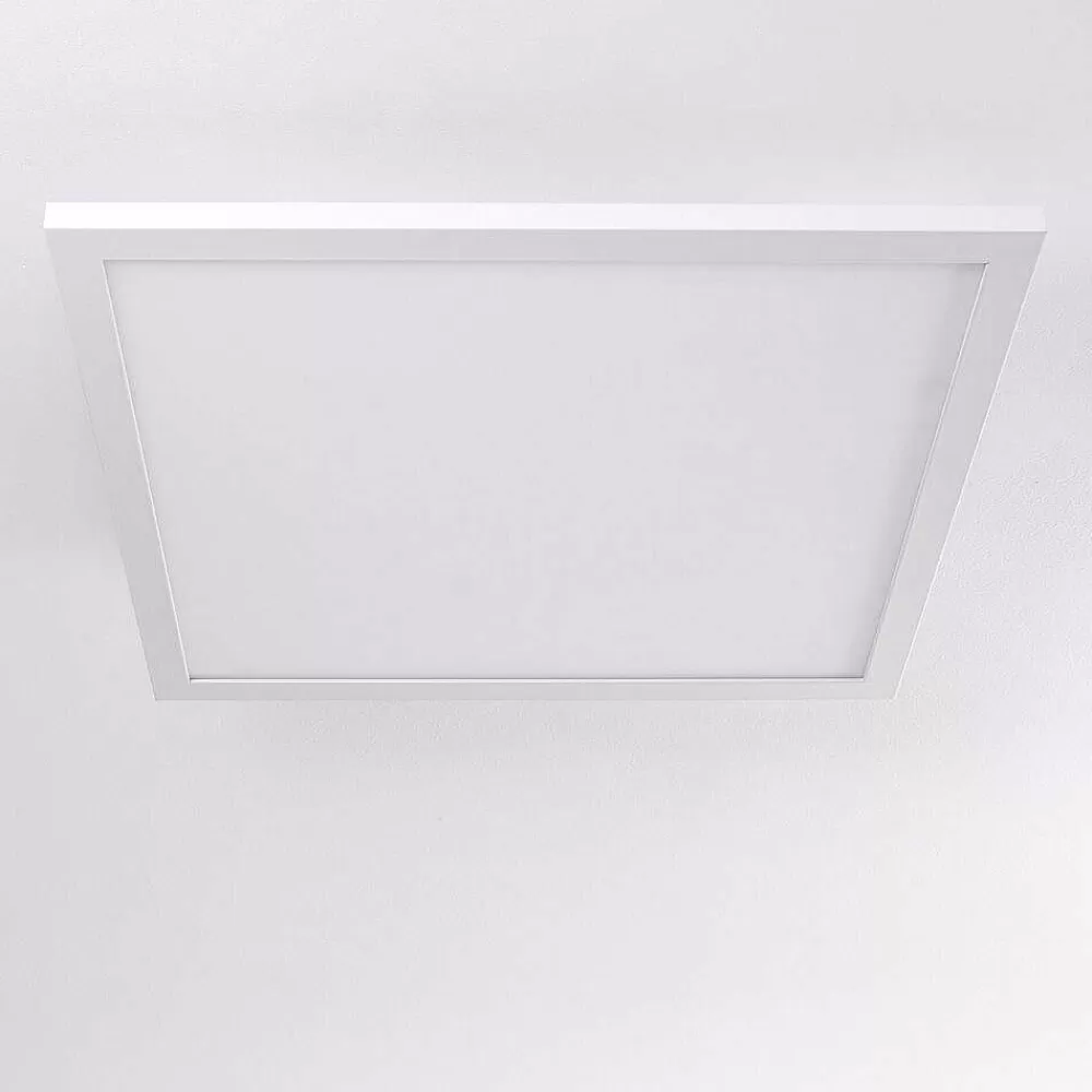 hofstein Plafonnier Bankura Led Blanc, 1 Lumiere, Telecommandes, Changeur De Couleurs
