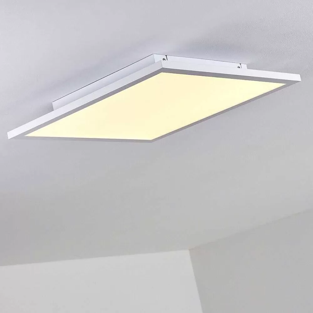 hofstein Plafonnier Bankura Led Blanc, 1 Lumiere, Telecommandes, Changeur De Couleurs