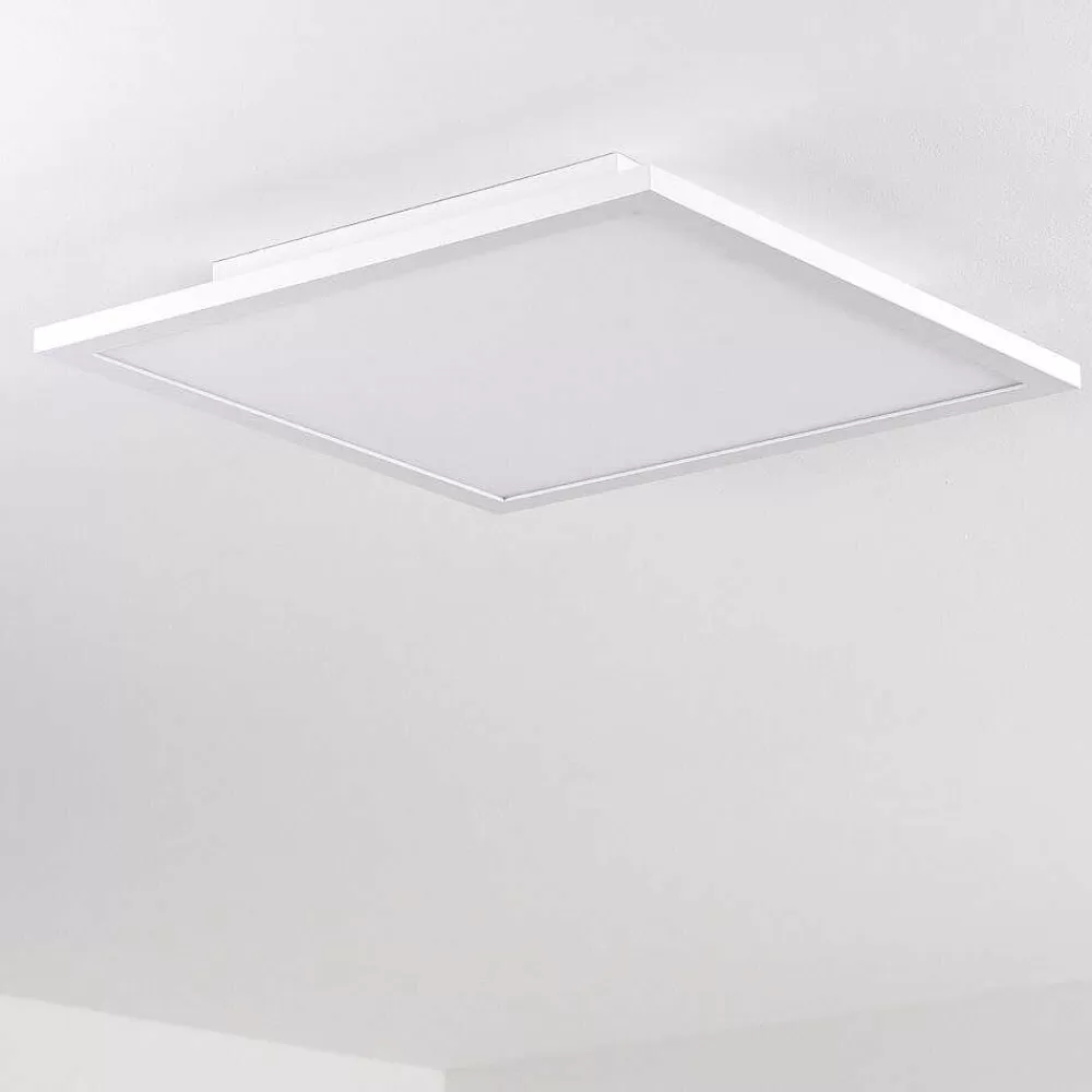 hofstein Plafonnier Bankura Led Blanc, 1 Lumiere, Telecommandes, Changeur De Couleurs