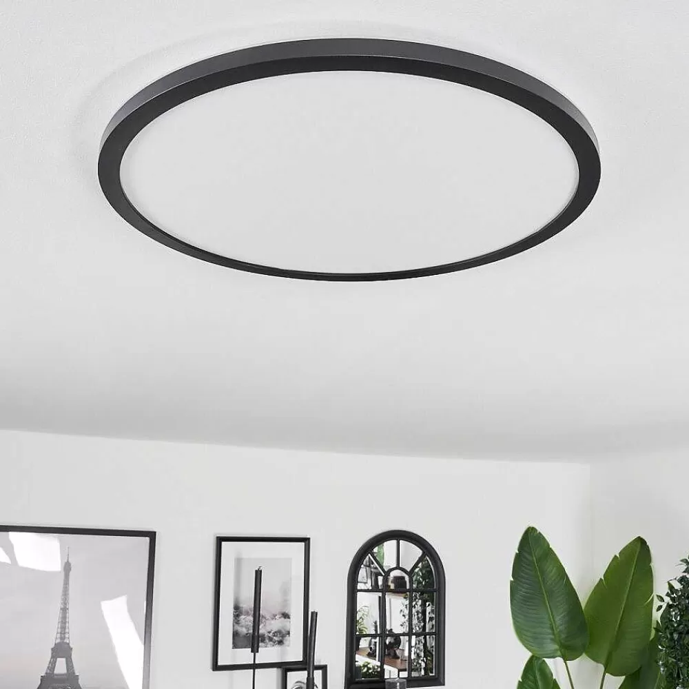 hofstein Plafonnier Boyero Led Noir, 2 Lumieres, Telecommandes, Changeur De Couleurs