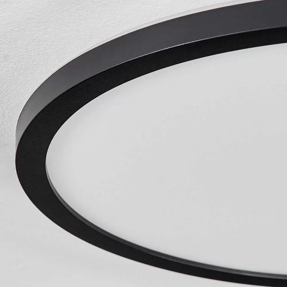 hofstein Plafonnier Boyero Led Noir, 2 Lumieres, Telecommandes, Changeur De Couleurs