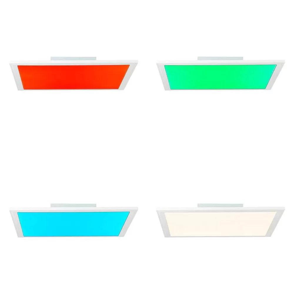 Luminaires Brilliant Plafonnier Brilliant Atira Led Blanc, 1 Lumiere, Telecommandes, Changeur De Couleurs
