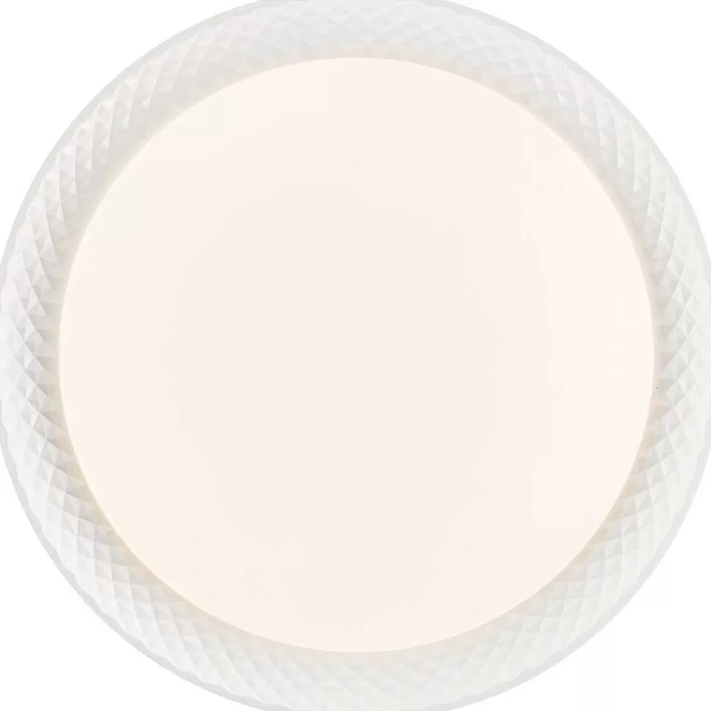 Luminaires Brilliant Plafonnier Brilliant Burlie Led Blanc, 1 Lumiere, Telecommandes, Changeur De Couleurs