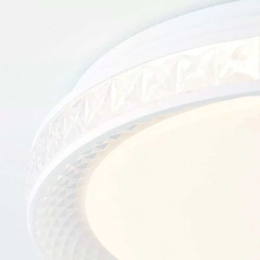 Luminaires Brilliant Plafonnier Brilliant Burlie Led Blanc, 1 Lumiere, Telecommandes, Changeur De Couleurs