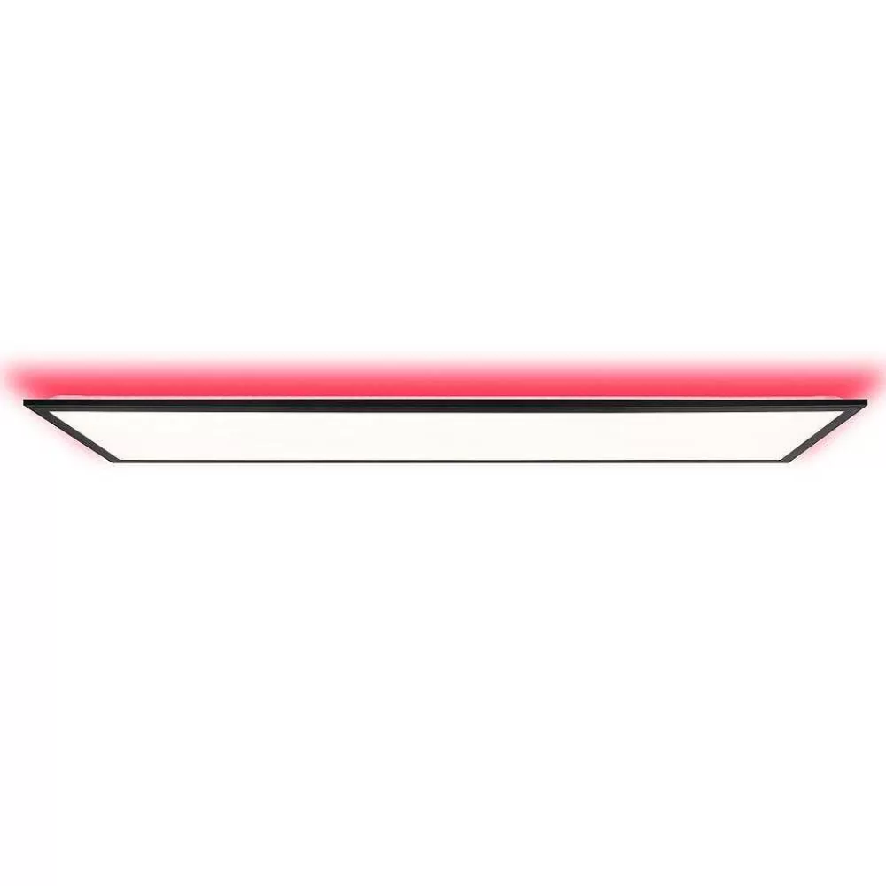 Luminaires Brilliant Plafonnier Brilliant Everett Led Noir, 1 Lumiere, Telecommandes, Changeur De Couleurs