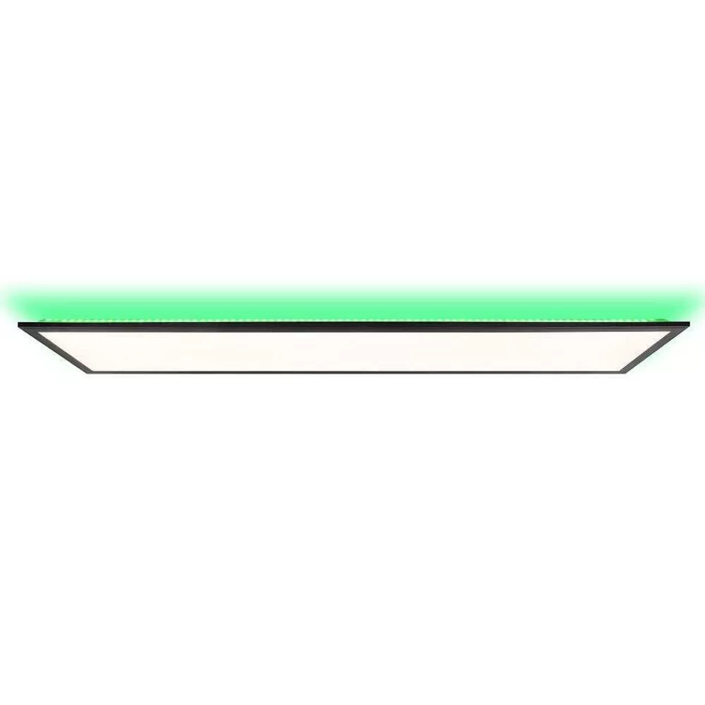 Luminaires Brilliant Plafonnier Brilliant Everett Led Noir, 1 Lumiere, Telecommandes, Changeur De Couleurs