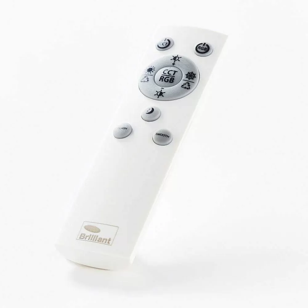 Luminaires Brilliant Plafonnier Brilliant Heddy Led Blanc, 1 Lumiere, Telecommandes, Changeur De Couleurs