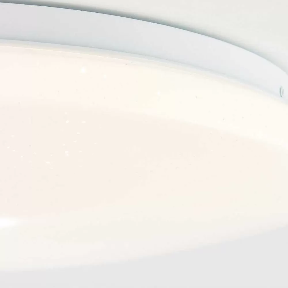 Luminaires Brilliant Plafonnier Brilliant Heddy Led Blanc, 1 Lumiere, Telecommandes, Changeur De Couleurs