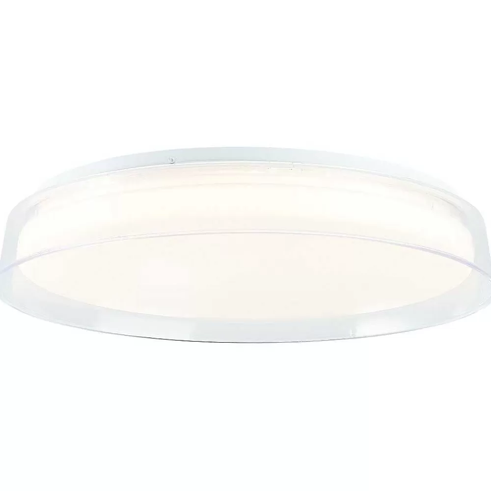 Luminaires Brilliant Plafonnier Brilliant Leanna Led Blanc, 1 Lumiere, Telecommandes, Changeur De Couleurs