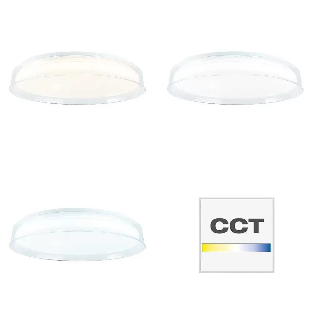 Luminaires Brilliant Plafonnier Brilliant Leanna Led Blanc, 1 Lumiere, Telecommandes, Changeur De Couleurs