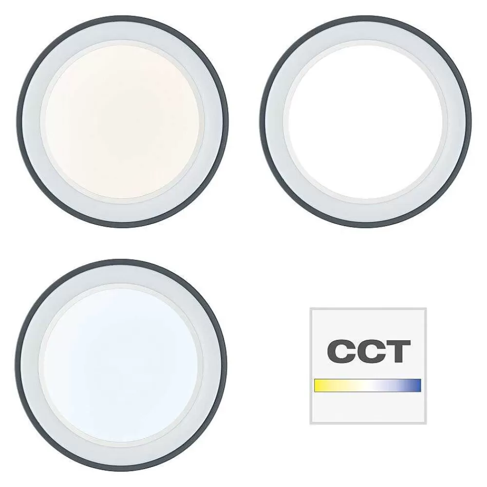 Luminaires Brilliant Plafonnier Brilliant-Leuchten Tessy Led Noir, 1 Lumiere, Telecommandes, Changeur De Couleurs