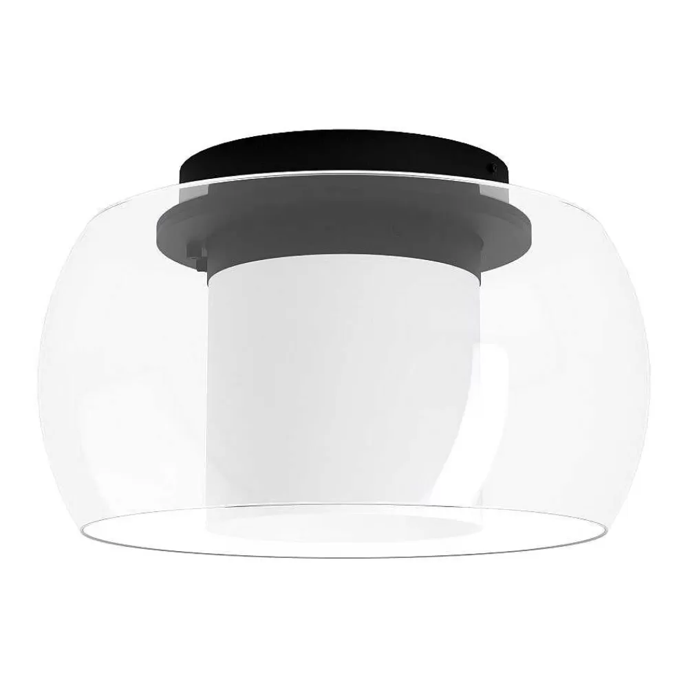 Luminaires Eglo Plafonnier Eglo Briaglia Led Noir, 1 Lumiere, Changeur De Couleurs