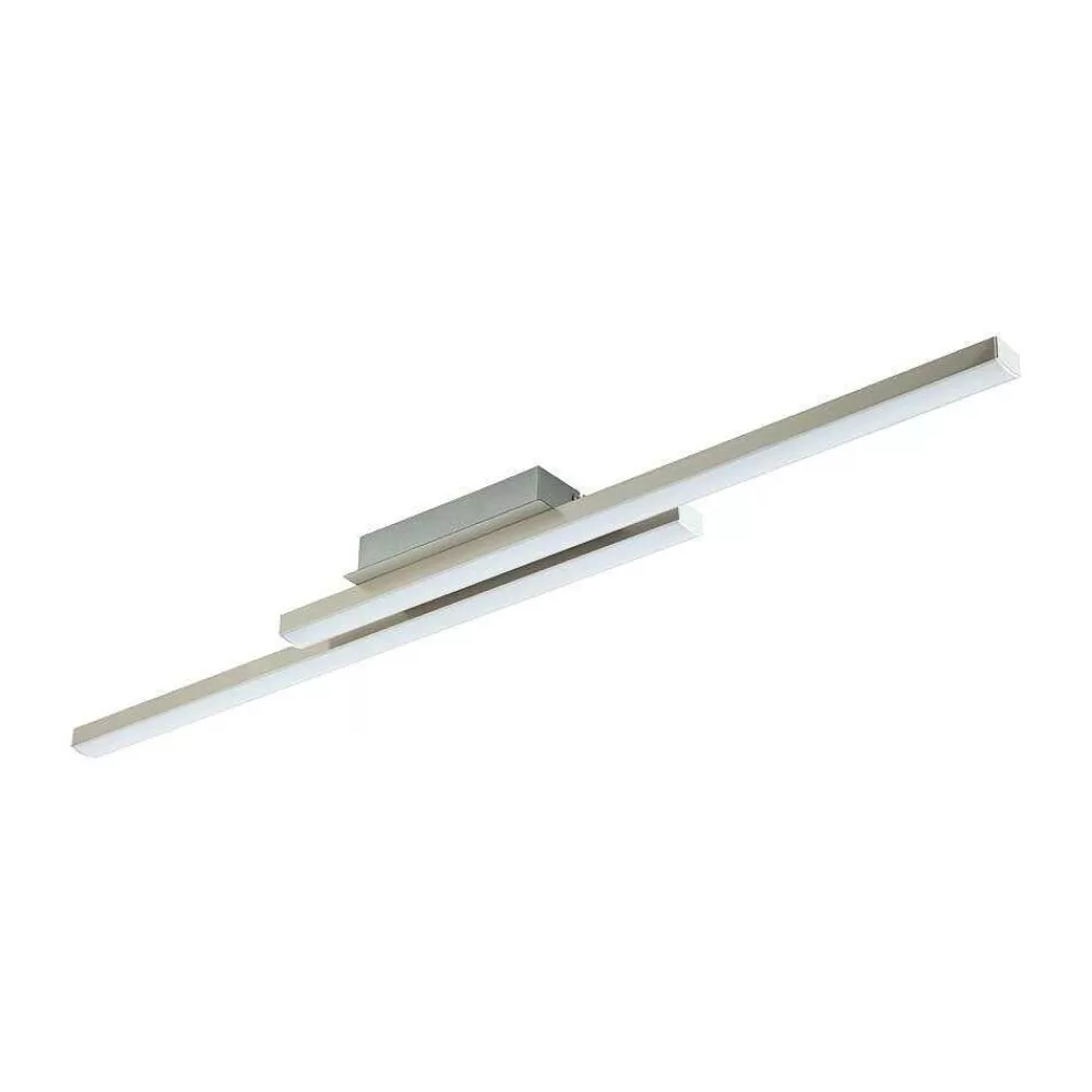 Luminaires Eglo Plafonnier Eglo Connect Fraioli-C Led Nickel Mat, 2 Lumieres, Changeur De Couleurs