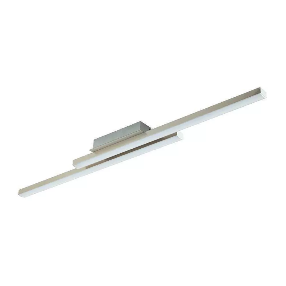 Luminaires Eglo Plafonnier Eglo Fraioli-Z Led Nickel Mat, 2 Lumieres, Changeur De Couleurs