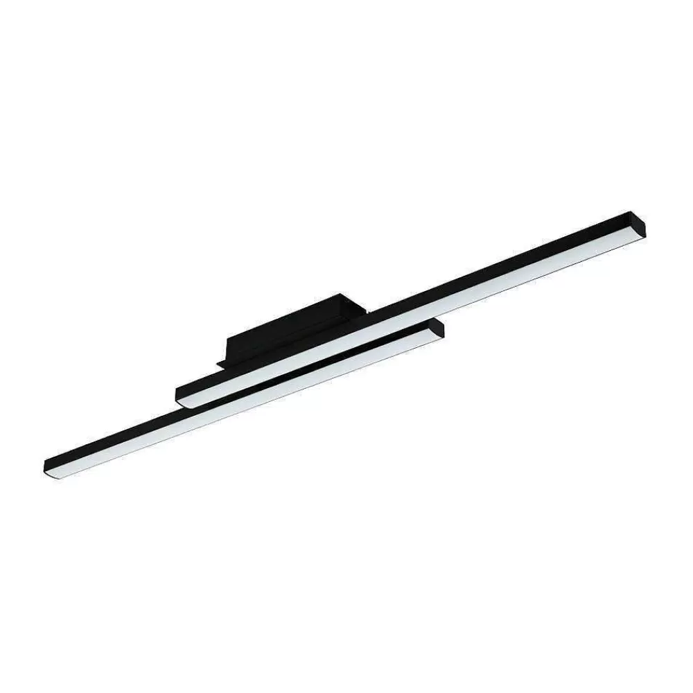 Luminaires Eglo Plafonnier Eglo Fraioli-Z Led Noir, 2 Lumieres, Changeur De Couleurs