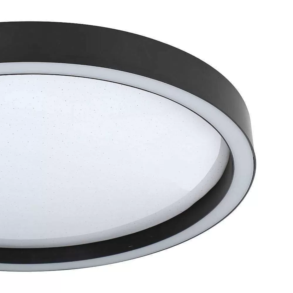 Luminaires Eglo Plafonnier Eglo Montemorelos-Z Led Noir, 1 Lumiere, Changeur De Couleurs