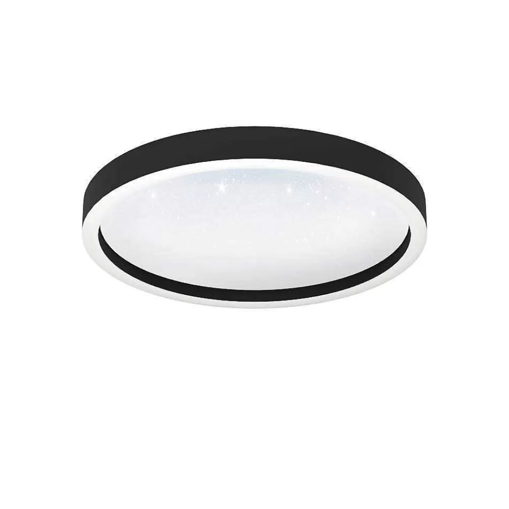 Luminaires Eglo Plafonnier Eglo Montemorelos-Z Led Noir, 1 Lumiere, Changeur De Couleurs