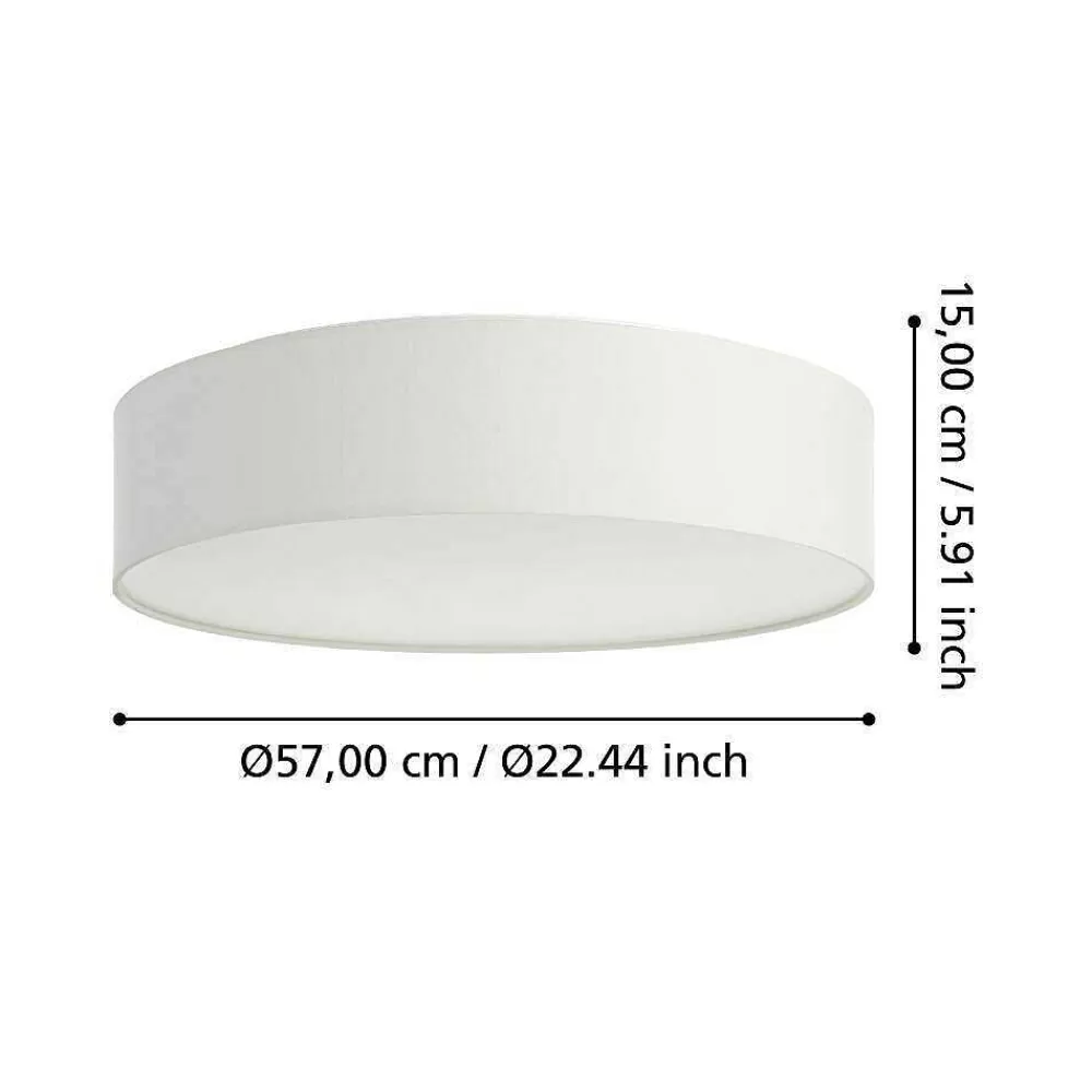 Luminaires Eglo Plafonnier Eglo Romao-Z Led Blanc, 1 Lumiere, Changeur De Couleurs