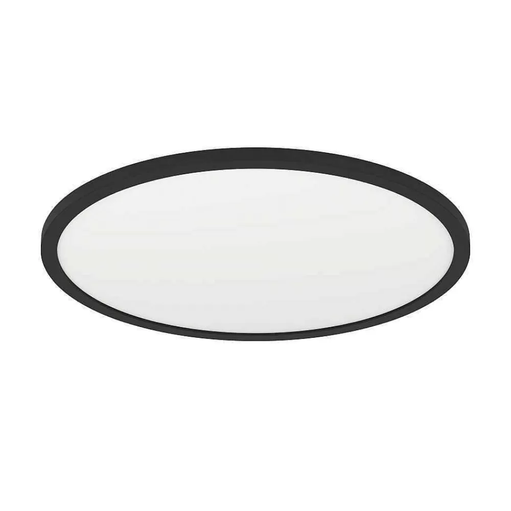 Luminaires Eglo Plafonnier Eglo Rovito-Z Led Noir, 1 Lumiere, Changeur De Couleurs