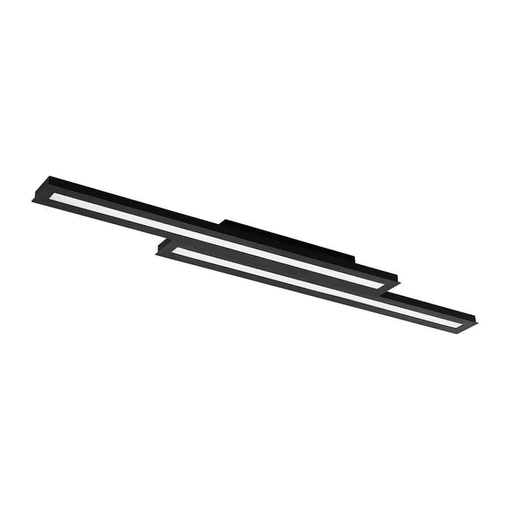 Luminaires Eglo Plafonnier Eglo Saliteras Led Noir, 2 Lumieres, Changeur De Couleurs