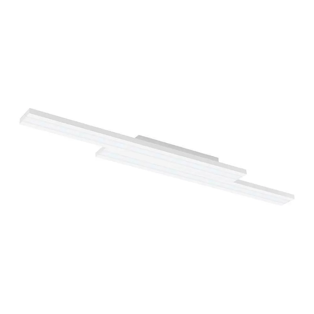 Luminaires Eglo Plafonnier Eglo Saliteras-Z Led Blanc, 2 Lumieres, Changeur De Couleurs