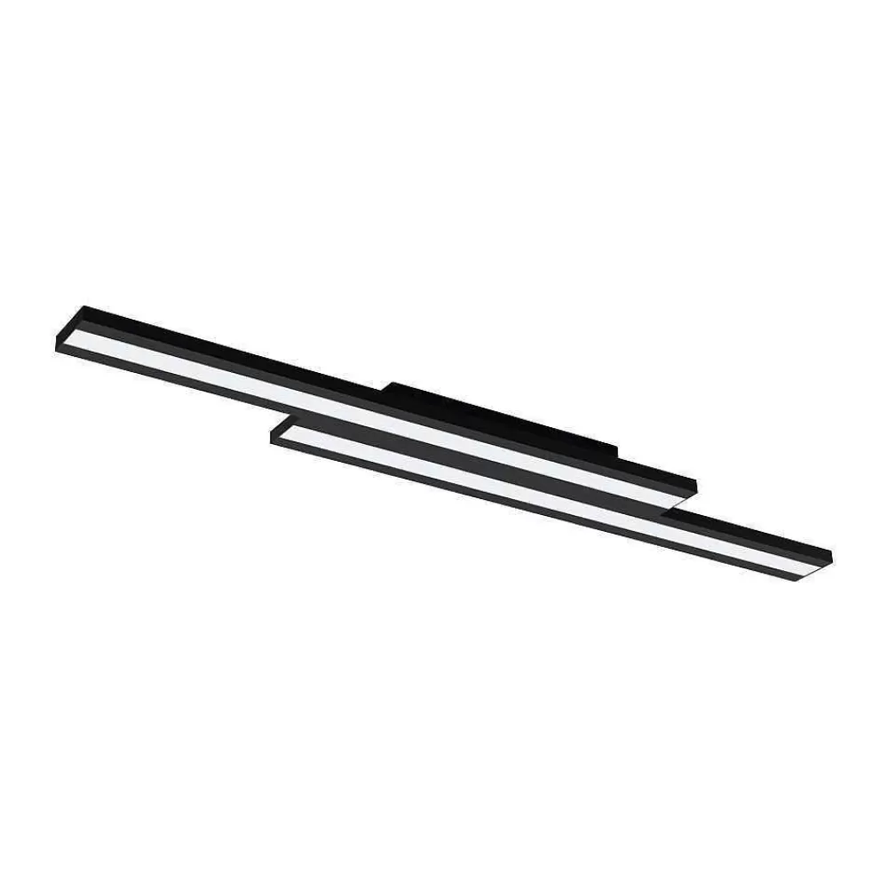 Luminaires Eglo Plafonnier Eglo Saliteras-Z Led Noir, 2 Lumieres, Changeur De Couleurs