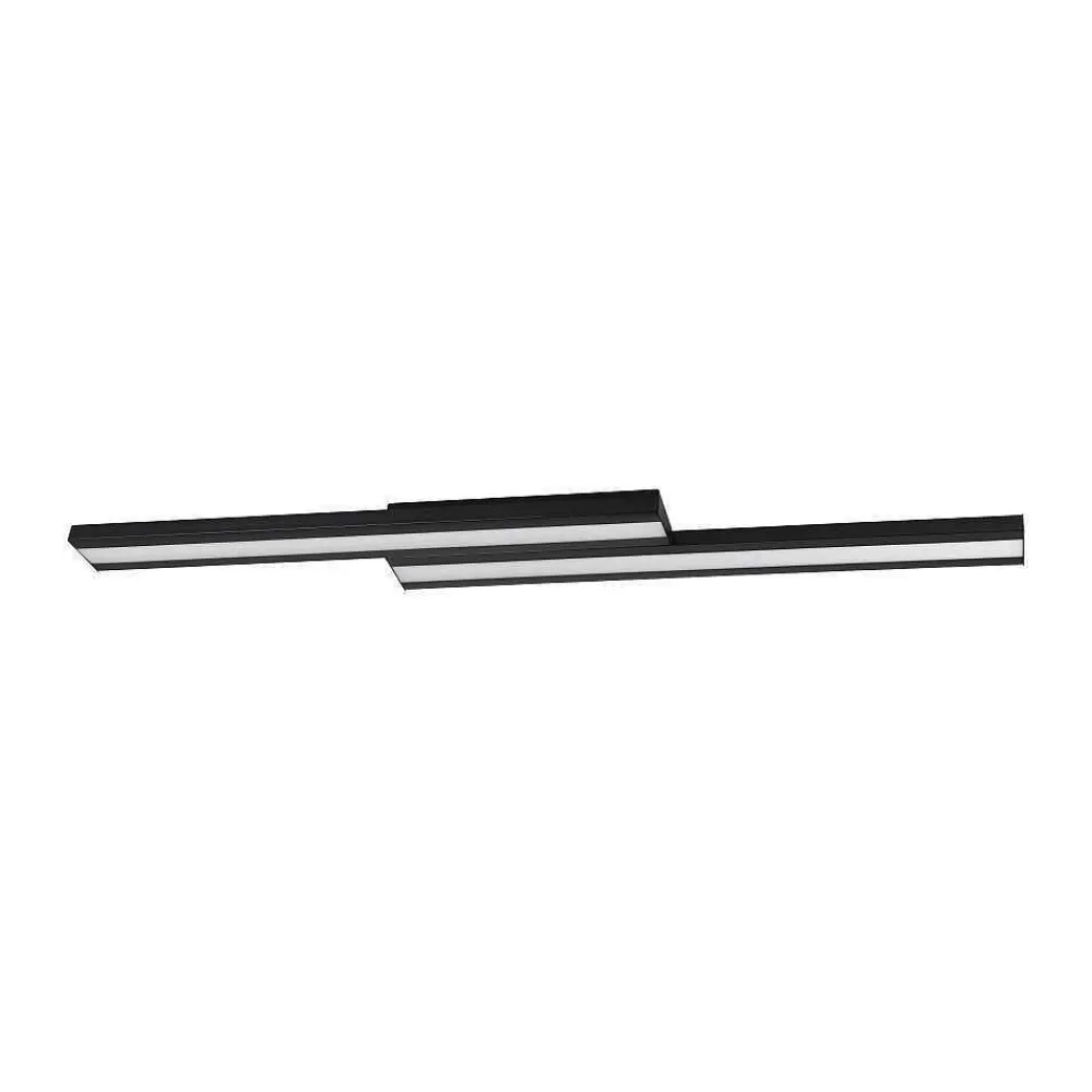 Luminaires Eglo Plafonnier Eglo Saliteras-Z Led Noir, 2 Lumieres, Changeur De Couleurs