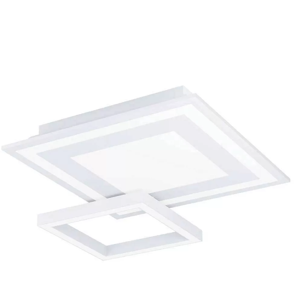 Luminaires Eglo Plafonnier Eglo Savatarila-Z Led Blanc, 8 Lumieres, Changeur De Couleurs