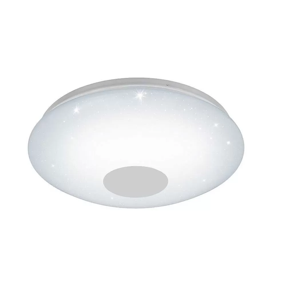 Luminaires Eglo Plafonnier Eglo Voltago-C Led Aspect Cristal, Blanc, 1 Lumiere, Changeur De Couleurs