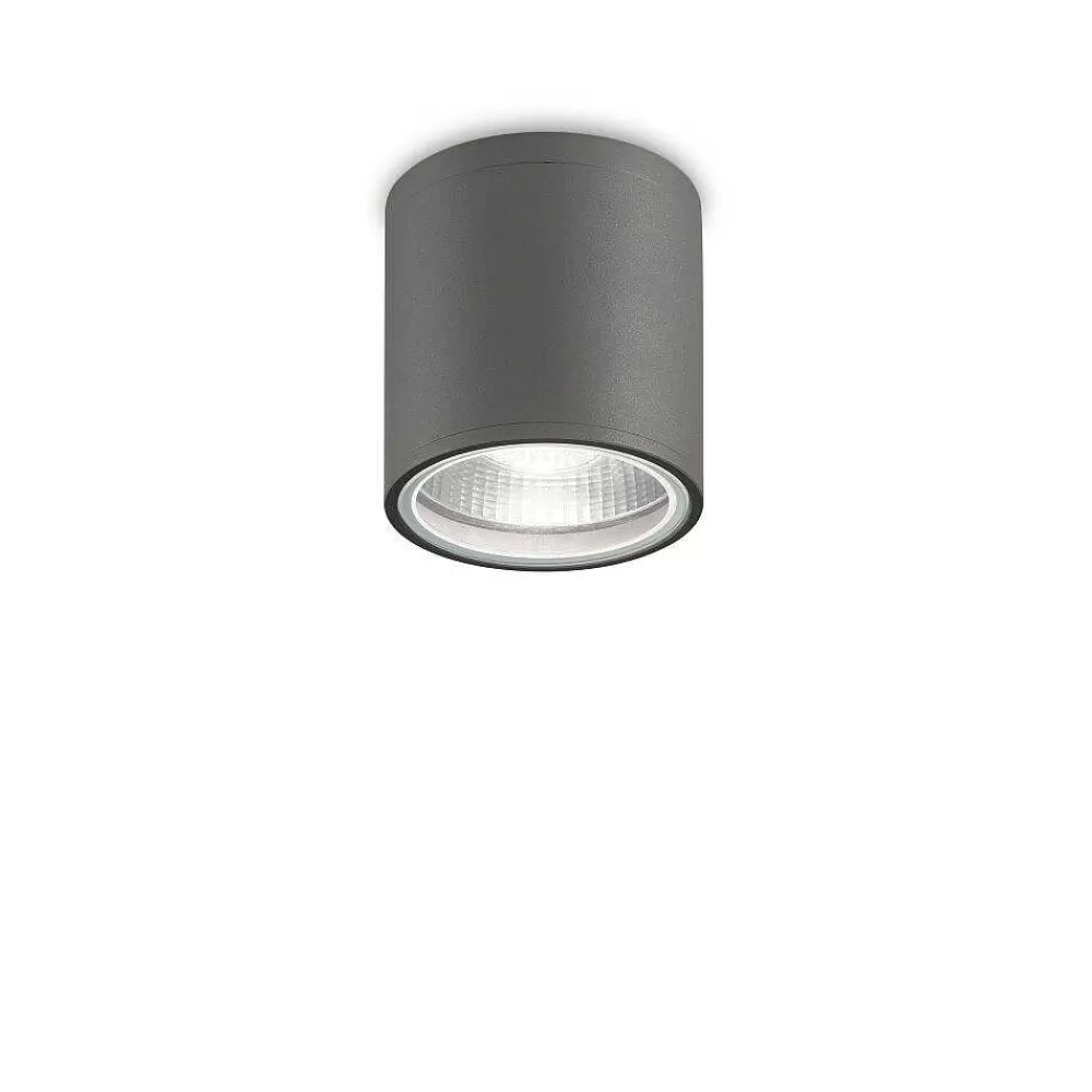 Luminaires Ideallux Plafonnier Exterieur Ideallux Gun Anthracite, 1 Lumiere