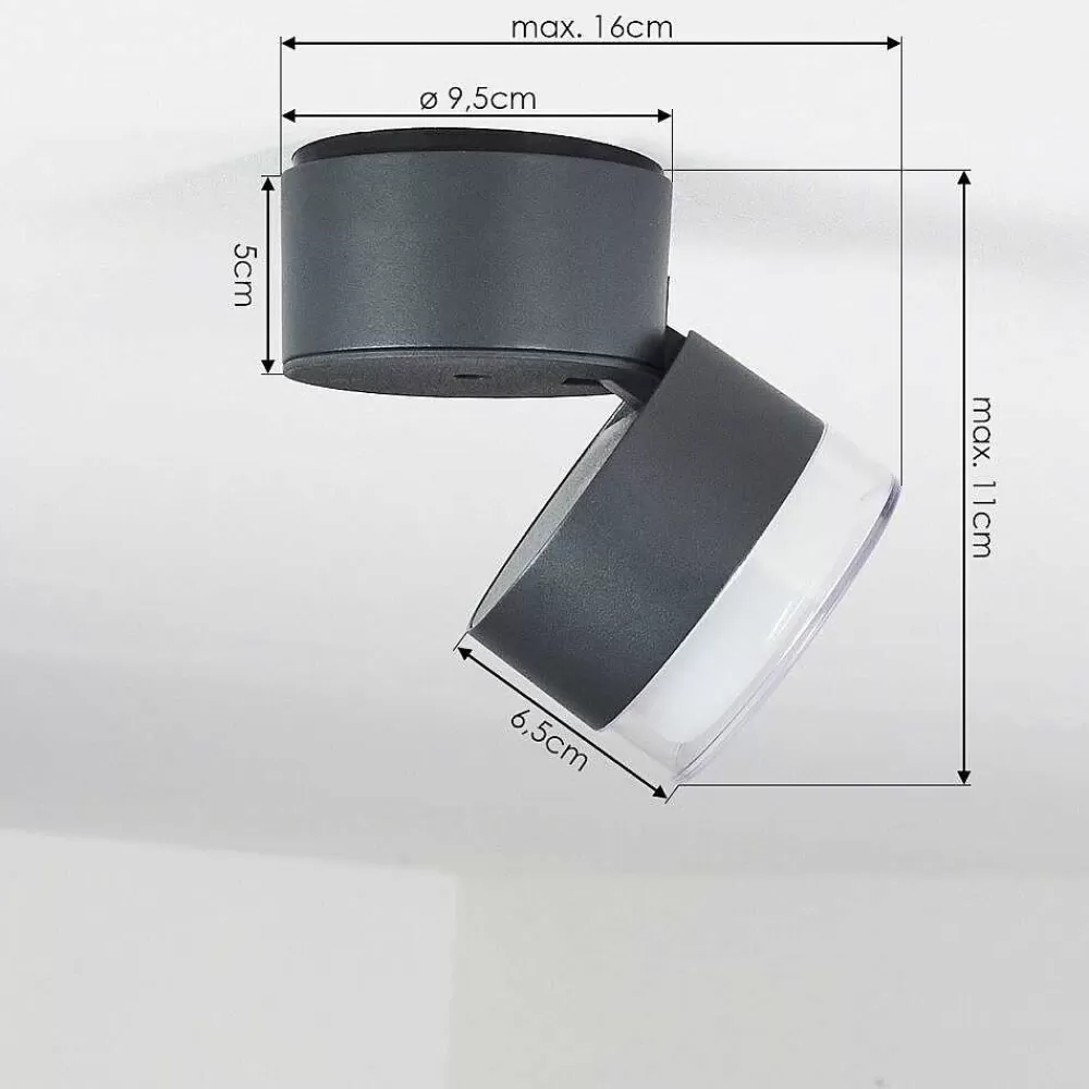 hofstein Plafonnier Exterieur Papagayos Led Anthracite, Blanc, 1 Lumiere, Changeur De Couleurs
