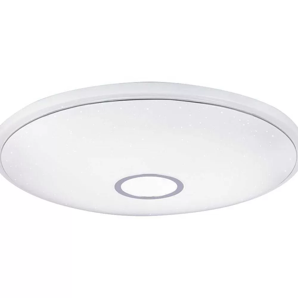Luminaires Globo Lighting Plafonnier Globo Connor Led Blanc, 1 Lumiere, Telecommandes, Changeur De Couleurs