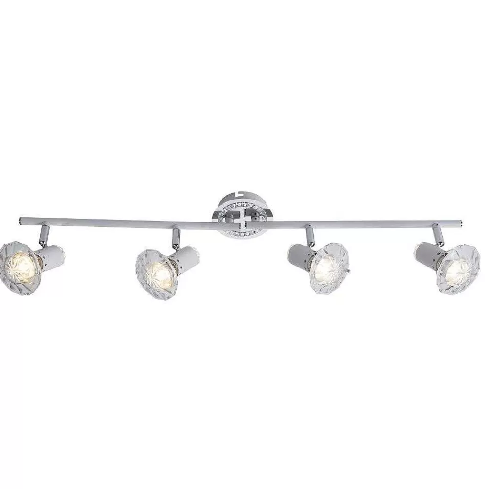 Luminaires Globo Lighting Plafonnier Globo Gem Led Blanc, 4 Lumieres