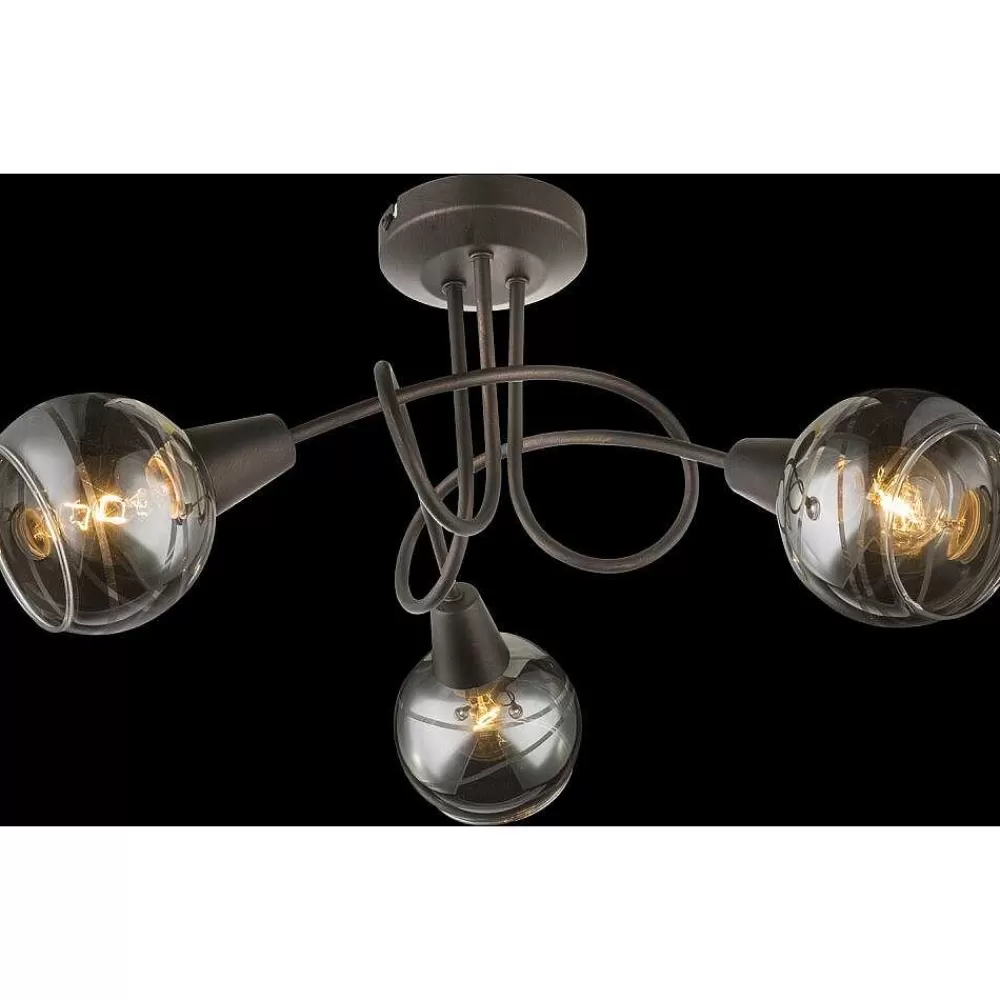 Luminaires Globo Lighting Plafonnier Globo Isla Led Bronze, 3 Lumieres