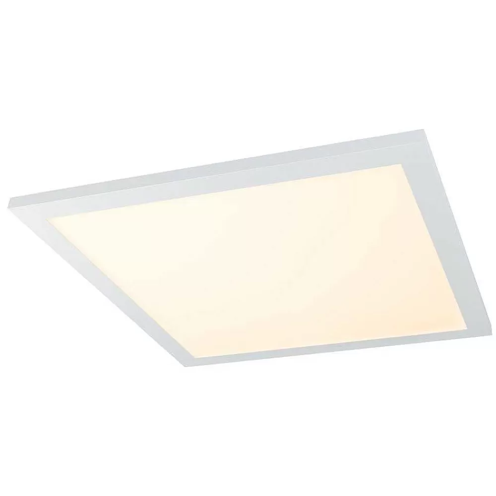 Luminaires Globo Lighting Plafonnier Globo Rosi Led Blanc, 1 Lumiere, Telecommandes, Changeur De Couleurs