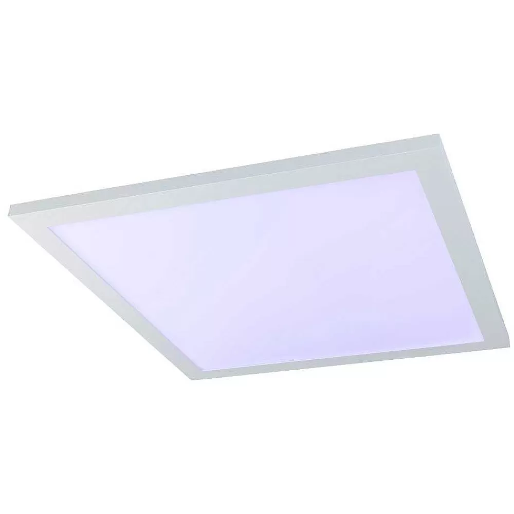 Luminaires Globo Lighting Plafonnier Globo Rosi Led Blanc, 1 Lumiere, Telecommandes, Changeur De Couleurs