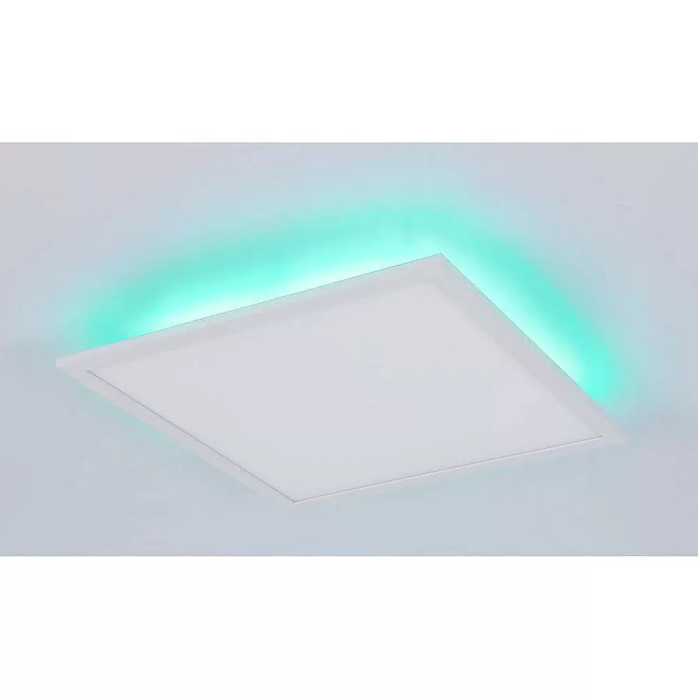 Luminaires Globo Lighting Plafonnier Globo Rosi Led Blanc, 1 Lumiere, Telecommandes, Changeur De Couleurs