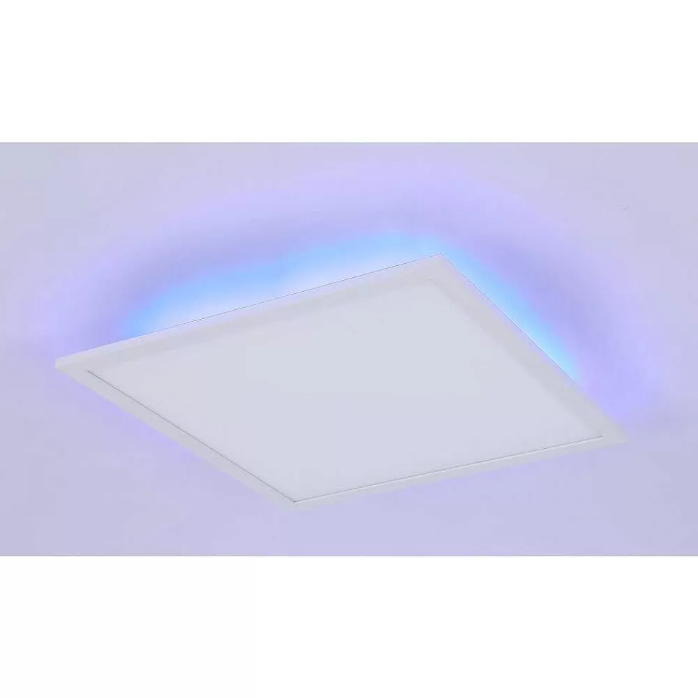 Luminaires Globo Lighting Plafonnier Globo Rosi Led Blanc, 1 Lumiere, Telecommandes, Changeur De Couleurs