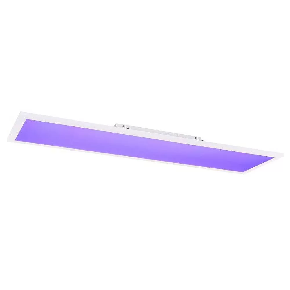 Luminaires Globo Lighting Plafonnier Globo Rosi Led Blanc, 1 Lumiere, Telecommandes, Changeur De Couleurs