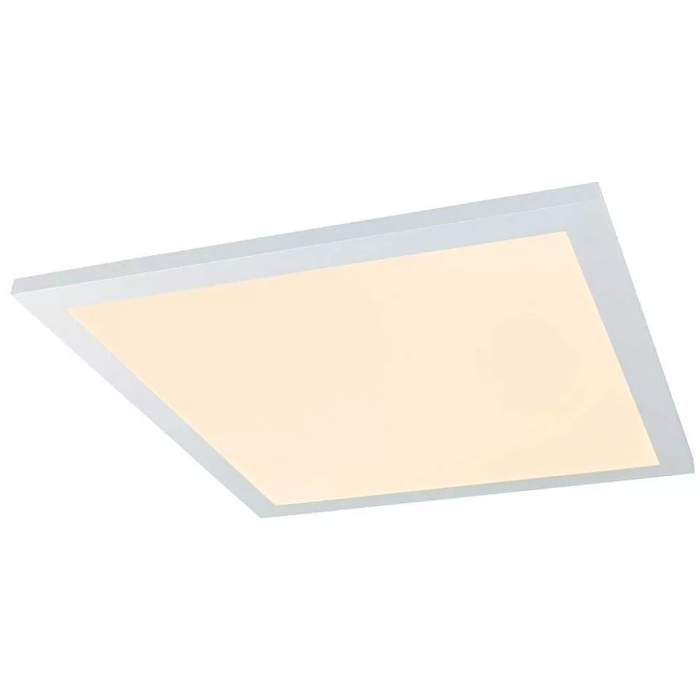 Luminaires Globo Lighting Plafonnier Globo Rosi Led Blanc, 1 Lumiere, Telecommandes, Changeur De Couleurs